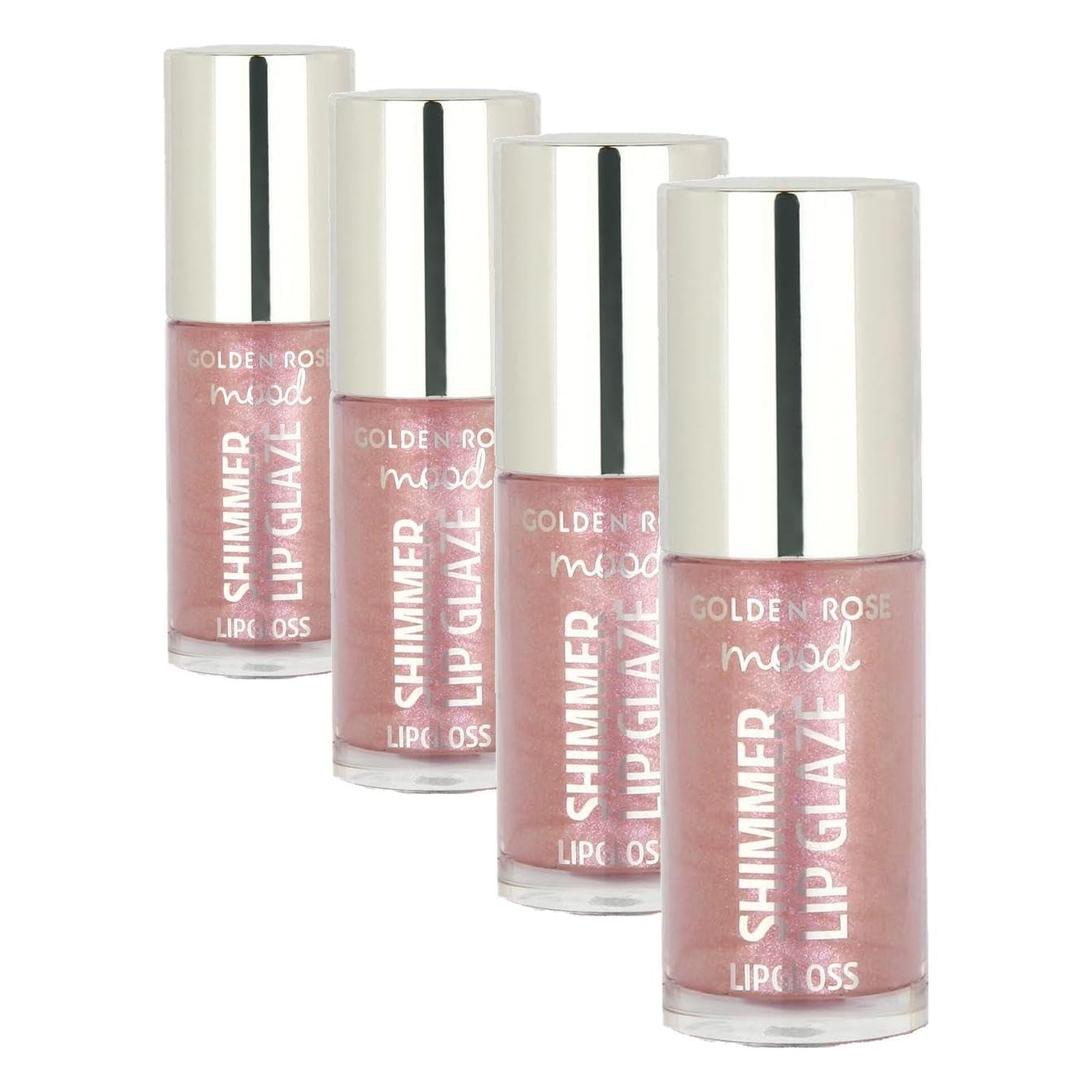 Golden Rose Mood Shimmer Lip Glaze Lipgloss No:251 Bubble Pink - Renkli Dudak Parlatıcısı (4 paketi)
