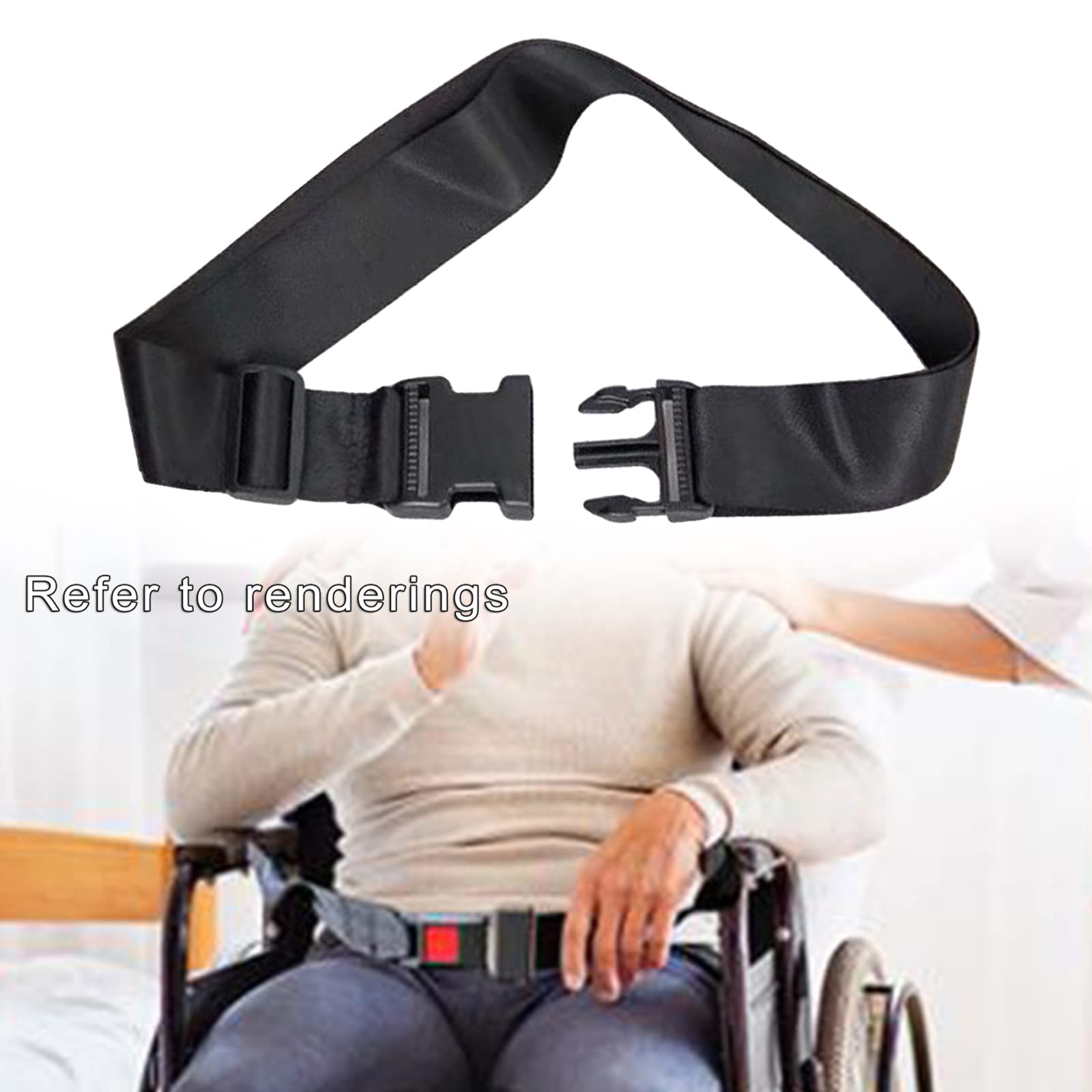 jojomis Los cinturones de seguridad duraderos para silla de ruedas se utilizan para cuidar de los pacientes, correas de arnés de cojín con hebilla de fácil liberación, 2 metros