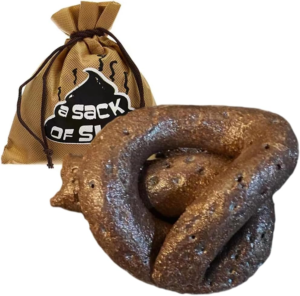 Fake Poop,1 Piece Fake Dog Poop,Realistic Fake Poo Toy,Fake Dog Poo Toy with Drawstring Bag,Practical Joke Toys for April Fools' Day Prank Party Supplies, Small
