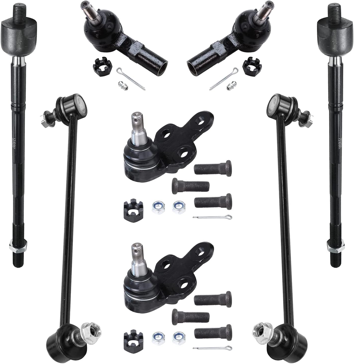 Detroit Axle - Front 8pc Suspension Kit for Toyota Camry Avalon Solara Lexus ES300, 4 Tie Rod Ends 2 Lower Ball Joints 2 Sway Bar Links Replacement