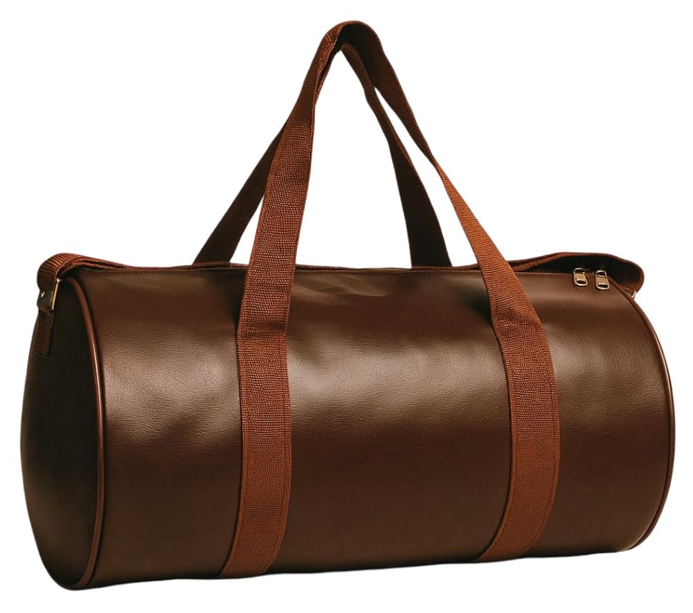 Gym Duffel Bag Unisex PU-Leather Shoulder & Cross-Body Gym Bag |Kit Bag|Sports Fitness Bag|Gym Bag with Adjustable Strap Leatherette for Sports and Travel Bag (Brown)-image-9
