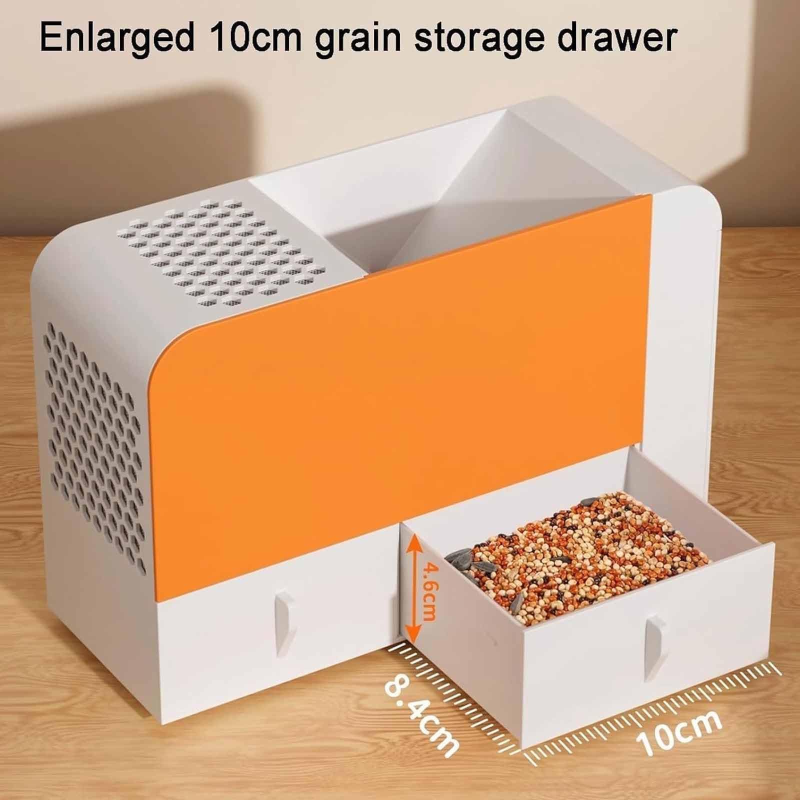 Divisor de conchas sopladas para piensos, máquina limpiadora de semillas de pájaros, con ajuste de 5 velocidades y 2 cajones de gran capacidad de 10 cm, para mijo, arroz, frijoles (rosa +