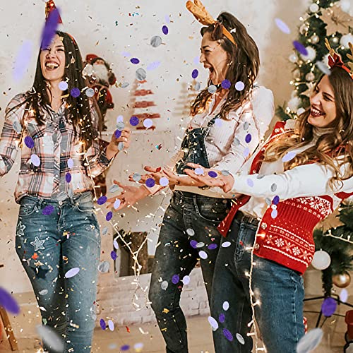 Vcostore Tissue Paper Confetti Circles - Round Paper Confetti Dots,Large Table Confetti For Birthday Wedding Party Decoration And Gift Box Decoration, 5000 Pieces - Purple & Sliver Confetti #TOP5