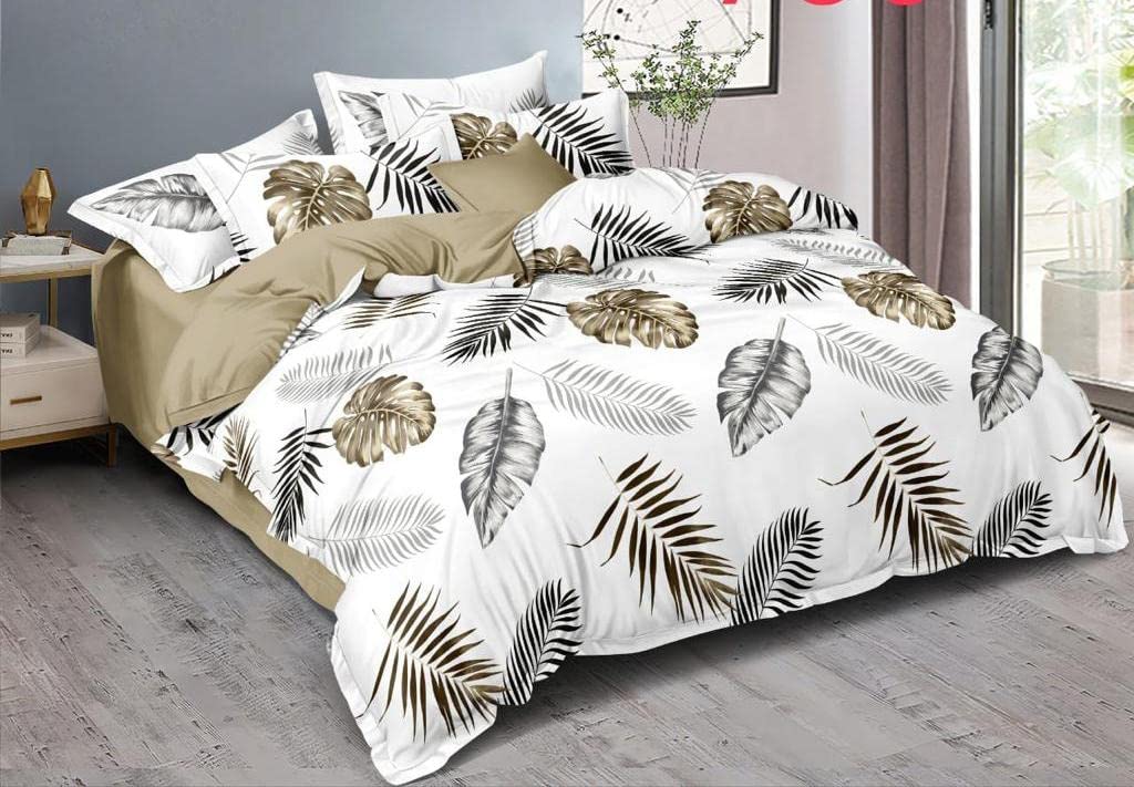 Castiqa Microfiber King Size Floral Double Bedsheet with Two Matching Pillow Covers (White LS) (B09V6XHBZP) Amazon Price History, Amazon Price Tracker