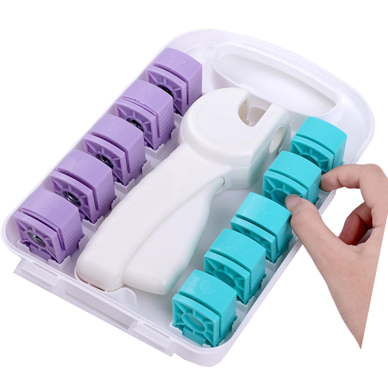 Perforadora de papel profesional con patrón de encaje para manualidades, diseño ergonómico para proyectos de oficina escolar, troqueladora de papel de plástico con relieve