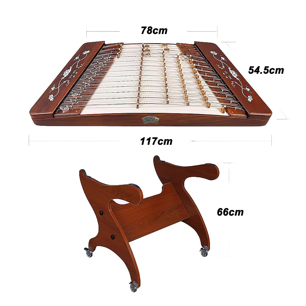 Czarny dulcimer z drzewa różanego, stalowe struny, długość panelu 117 cm, ze stojakiem 66 cm, dla zespołu zespołowego/wydajności