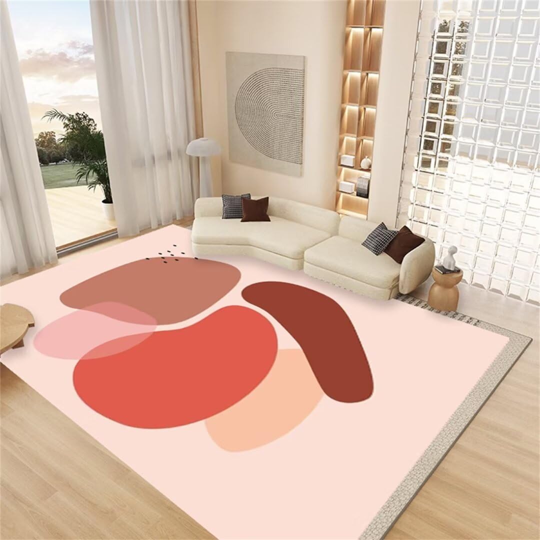 Tapis chambre douillet rose pour créer un coin lecture minimaliste