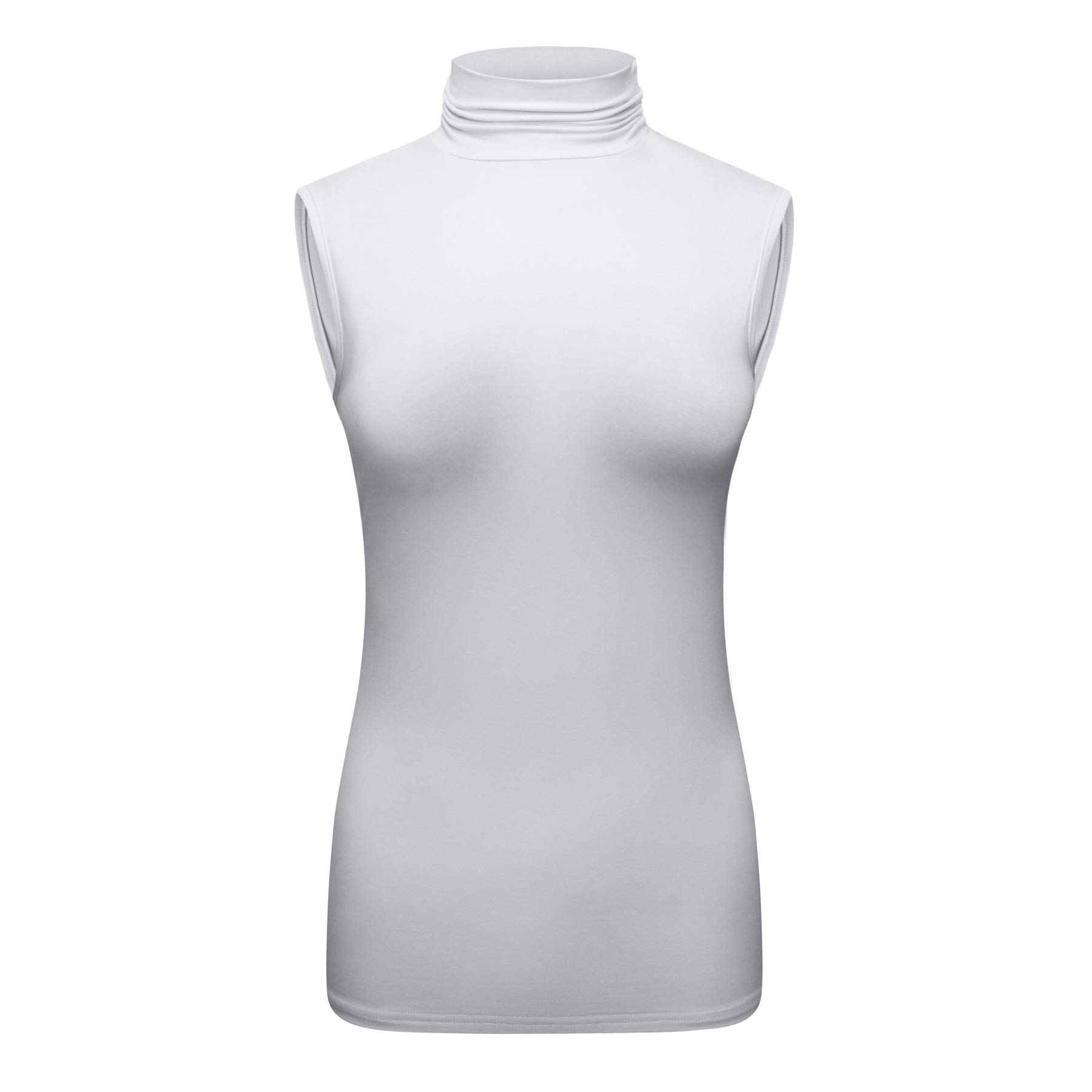 OThread & Co.Women's Sleeveless Turtleneck T-Shirt Basic Stretch Layer Comfy High Neck Tank Top