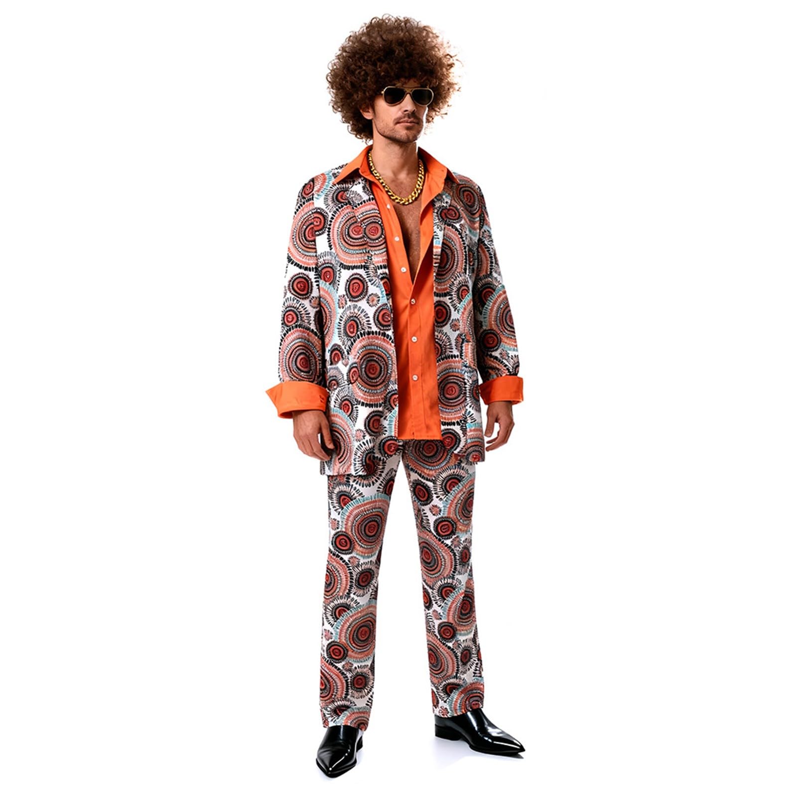 Kostüm 70er Jahre Anzug, Jackett und Hose, Hippie, Reggae, Flower Power, Disco Fever, Faschingskostüme Cosplay Kostume