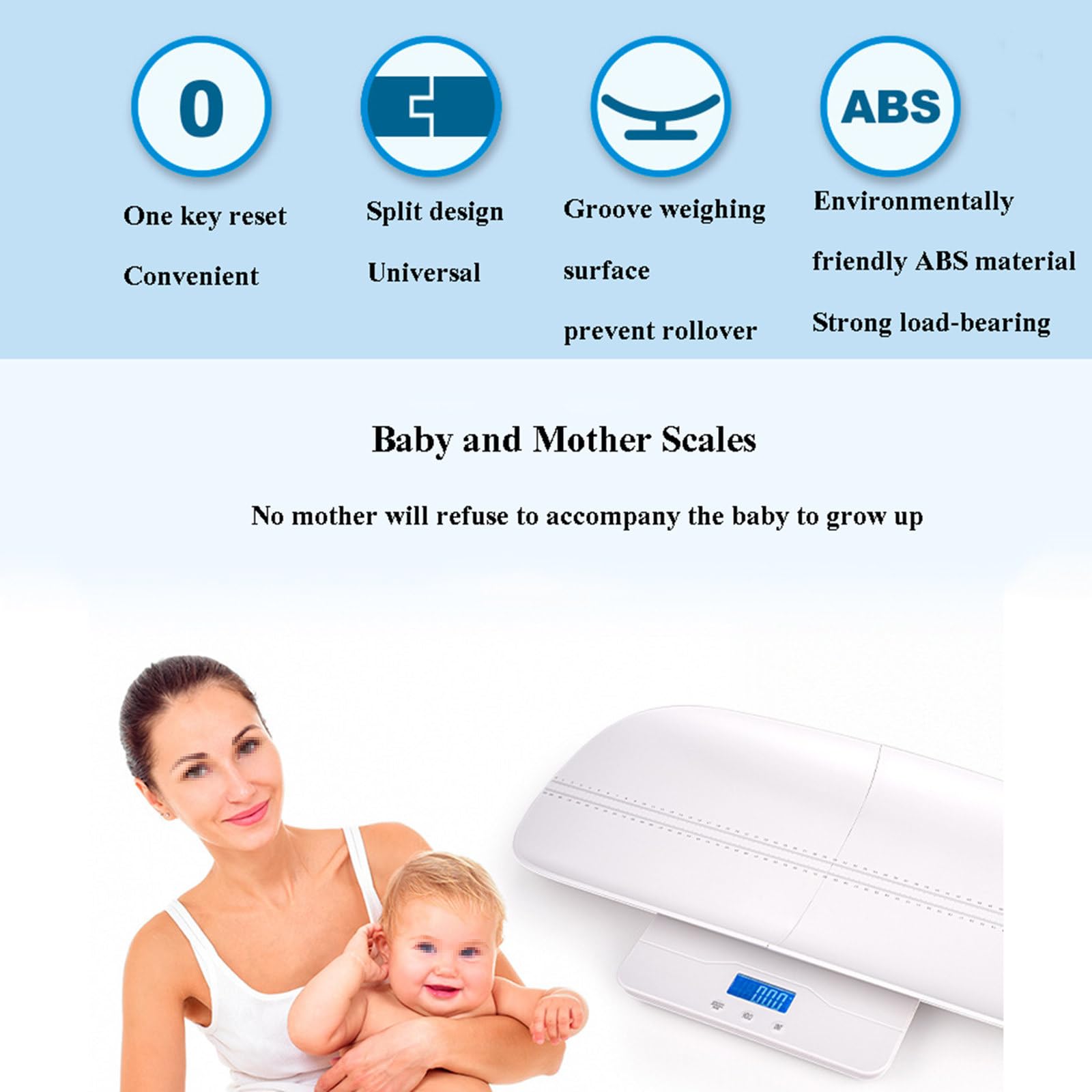 Bilancia per la misurazione del peso sano del bambino Bilancia elettronica a doppio uso per madre e bambino staccabile da 60 cm