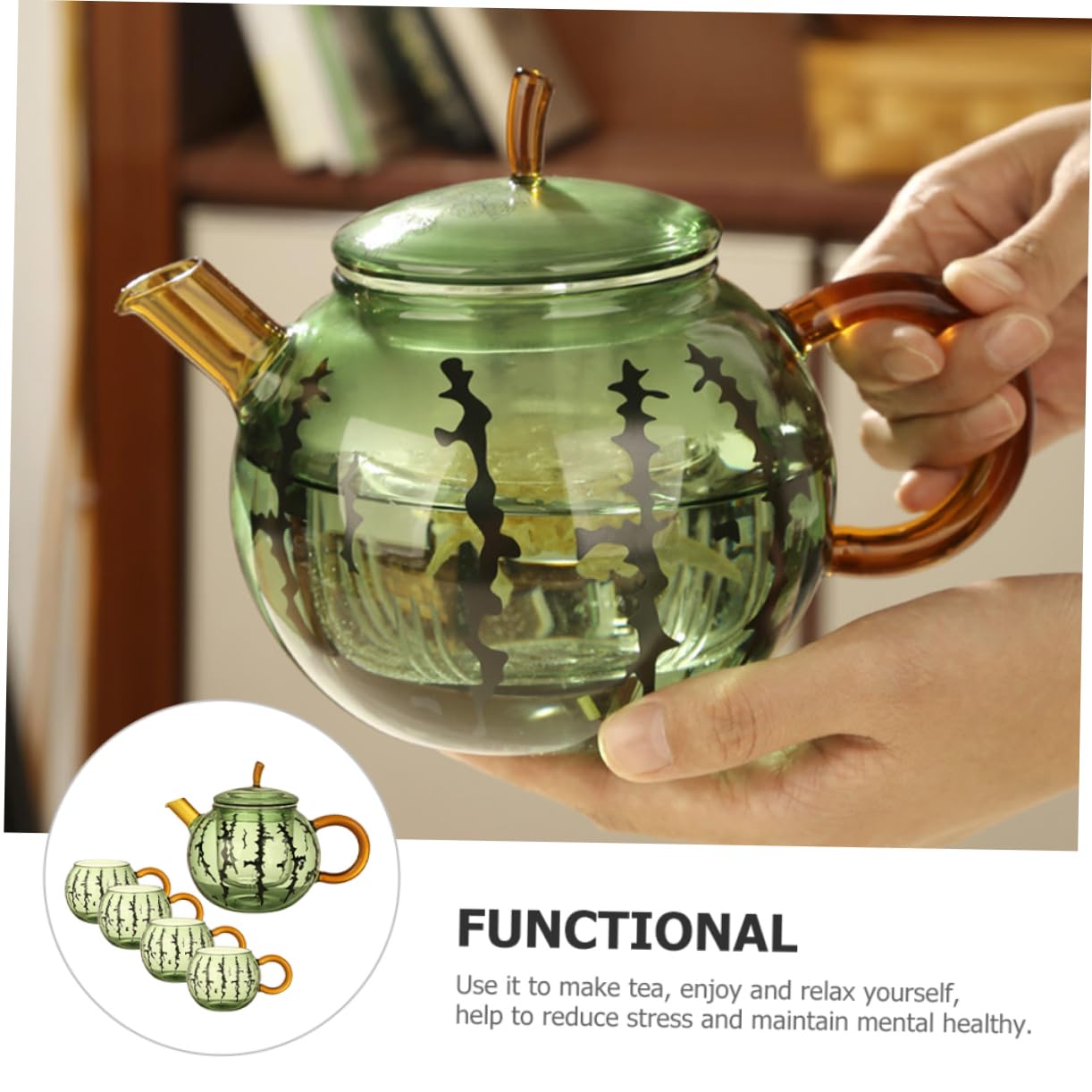 Cabilock Tetera De Cristal Pequeña y Práctica Ideal Para Té Suelto y Té En Bolsa