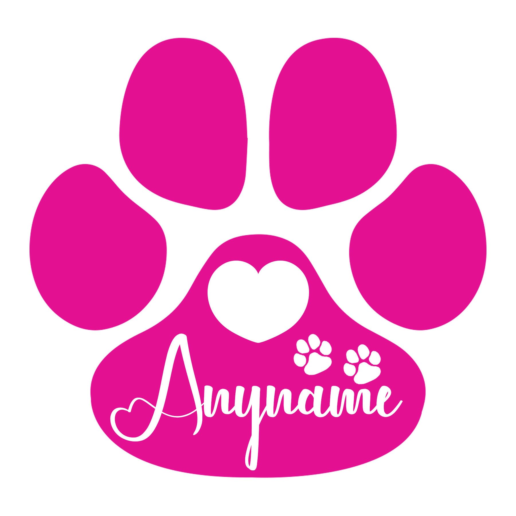 (New Update) Personalized Custom Name Dog Paw Sticker Customized Heart Paw Pet Lover Die-Cut Waterproof Vinyl Stickers for Laptop Water Bottle Cars