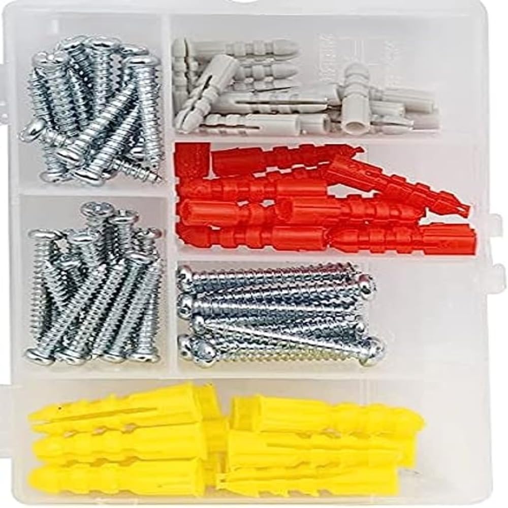 KNP Wood Screw & Anchor 82pcs Kit. It is a package that contains a variety of wood screws and anchors, typically used for fastening objects to wooden surfaces.