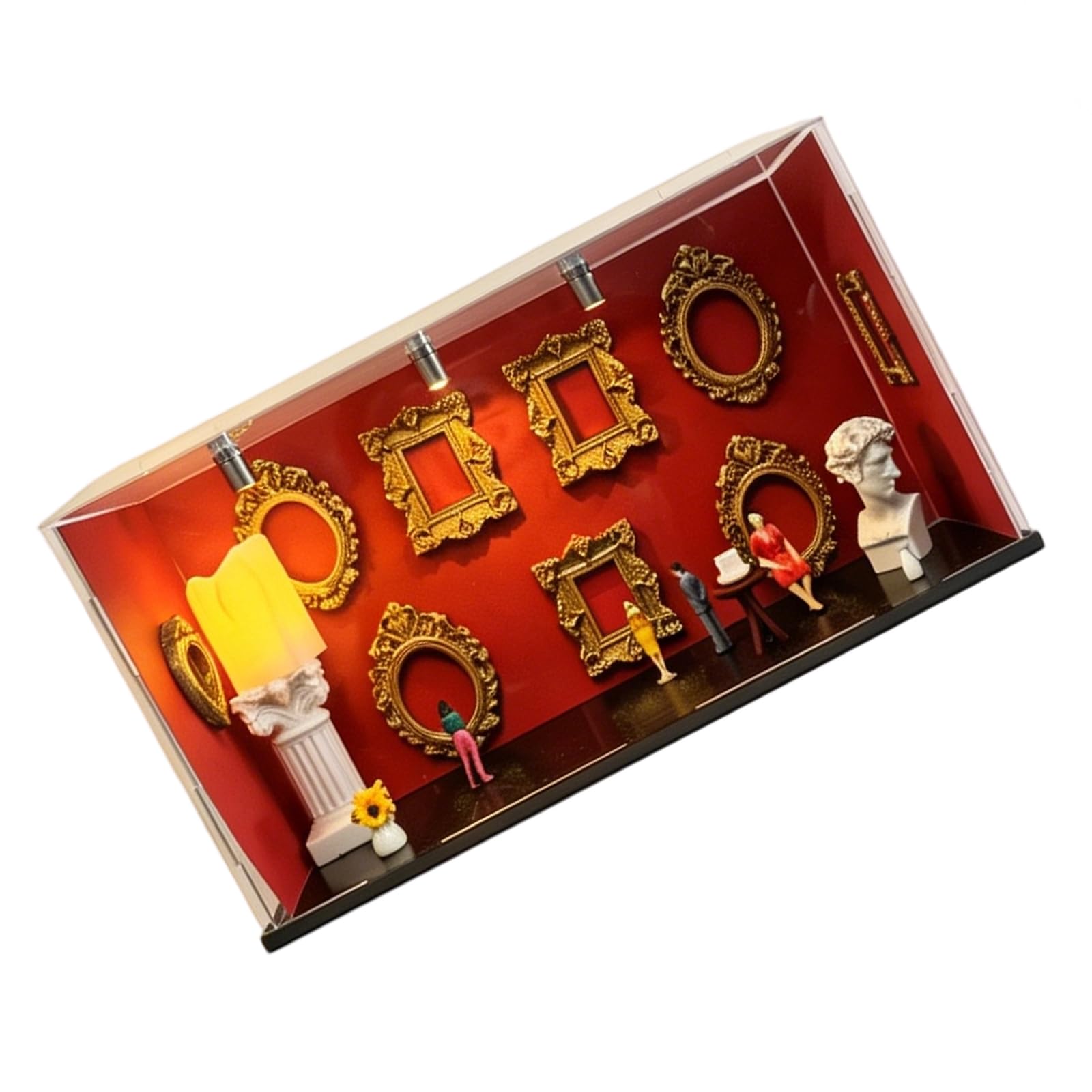 Cadre photo miniature et boîte de silhouettes de musées artisanale
