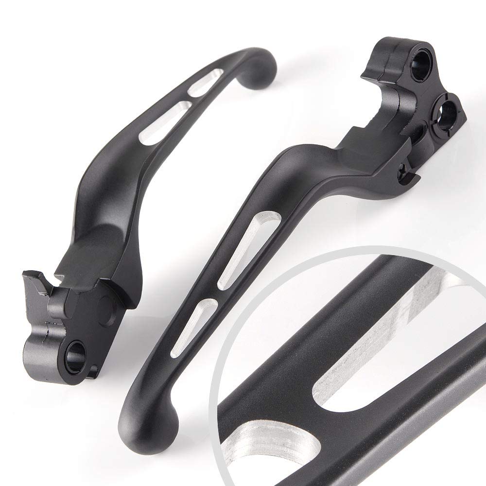 KiWAV Slotted 10201 2color hand control lever black compatible for Harley '96-'03 XL '96-later Dyna '96-'14 Softail '96-'07 Touring