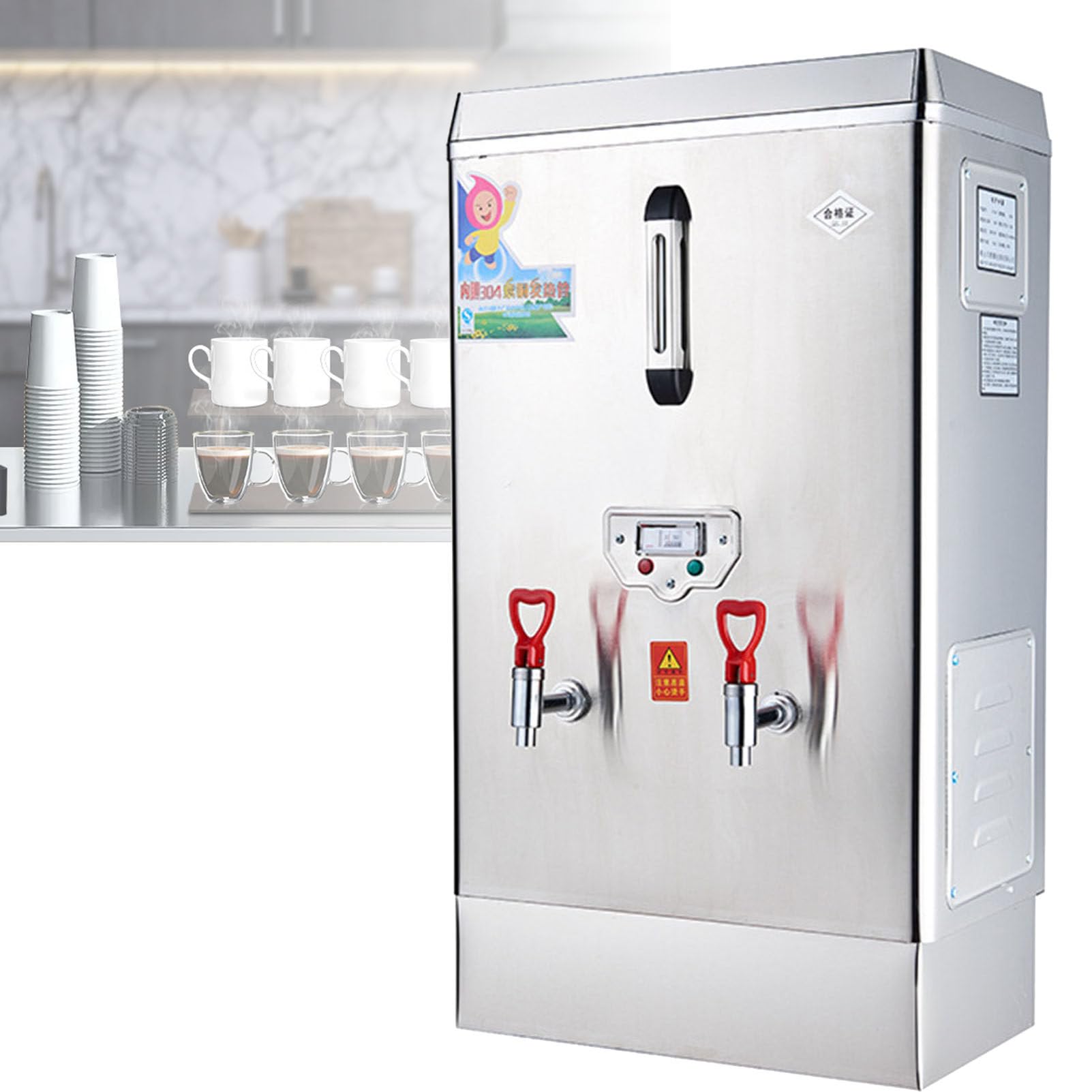 Chaudière automatique pour boissons chaudes, chauffe-eau commercial avec affichage de la température, réglage de 0 à 100 °C, sortie 90 l/h pour magasins de thé au lait et hôtels