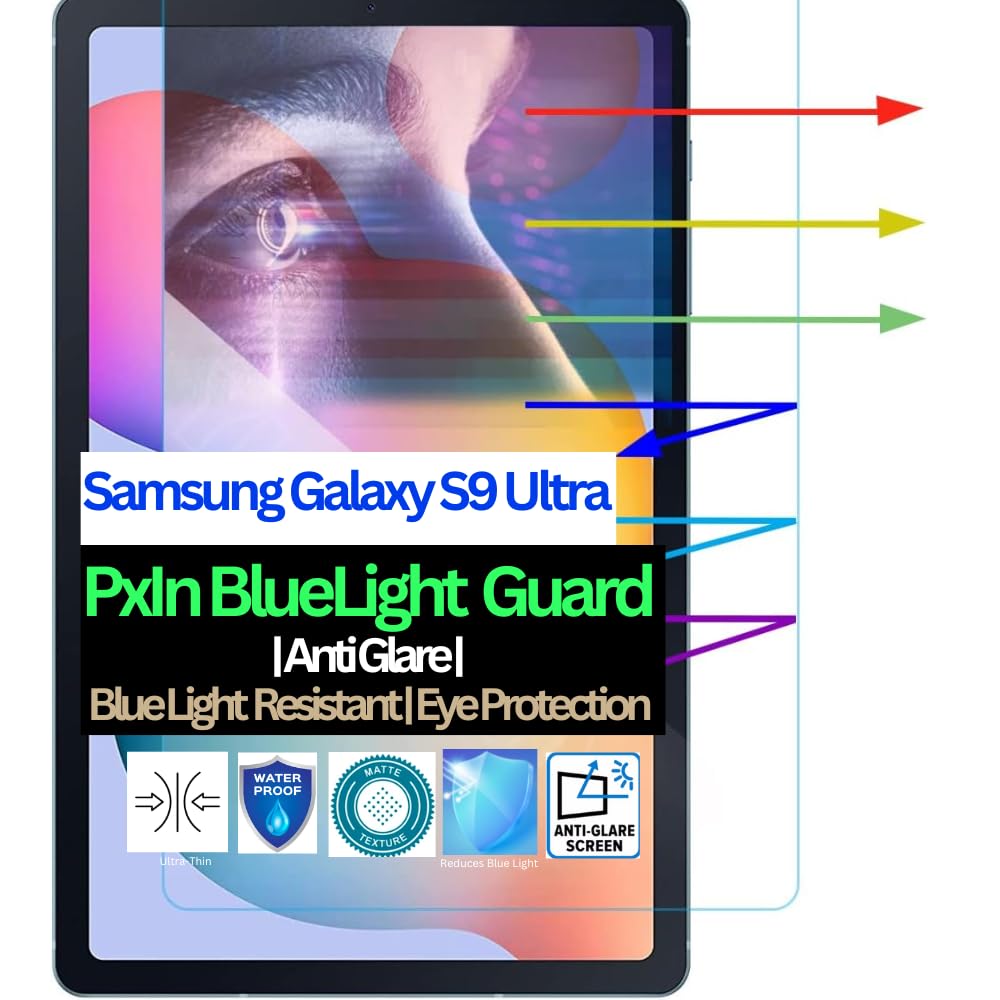 PxIn Tablet Anti Bluelight and Anti Glare Screen Guard compatible with Samsung Galaxy S9 Ultra | BLUV Lightblock Tech | Self healing from scratches | Prevents bluelight | Eye Protection | No Dry Eyes (B0D7X1Z6L8) Amazon Price History, Amazon Price Tracker