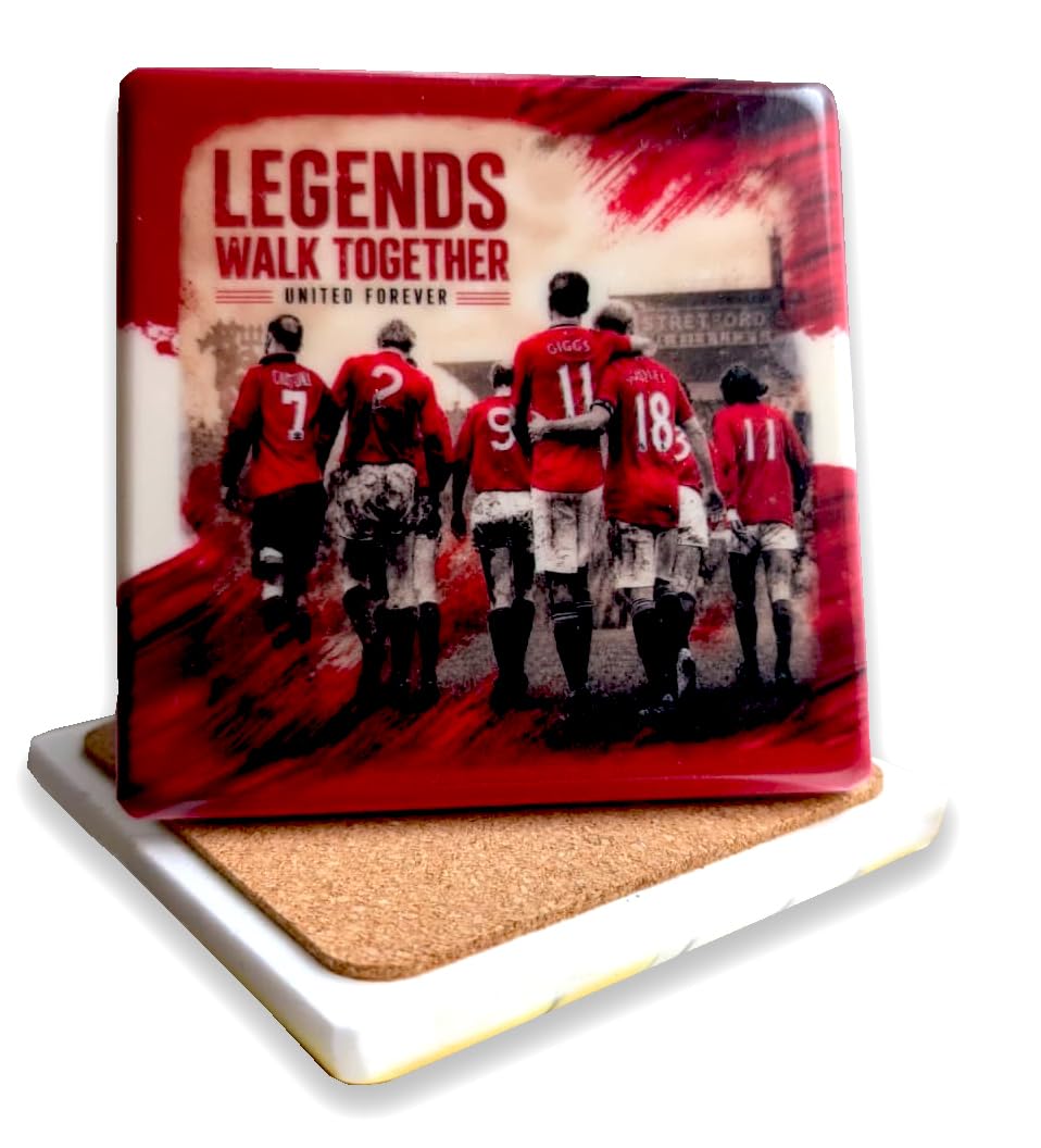 Old Trafford M16 Manchester Marble coaster | Manchester gift | Man Cave | The Red Devils, United gift idea Natural stone coaster UK seller (Man Utd Legends)
