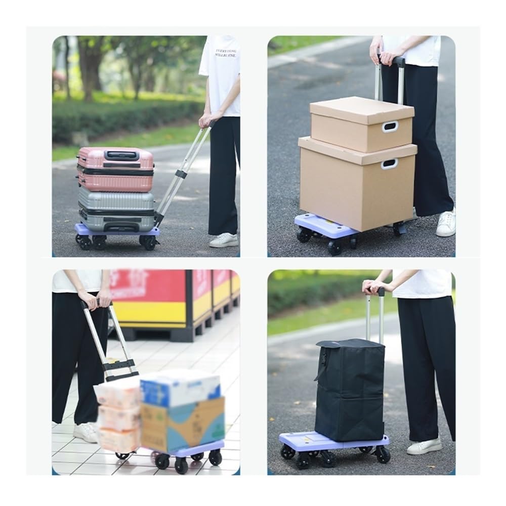 Faltbare Sackkarre, tragbarer Trolley für C & LaHaushalts-Dolly Anhänger (schwarz, klein), leicht, einfach zu verstauen, ideal für Kuriere und Reisen