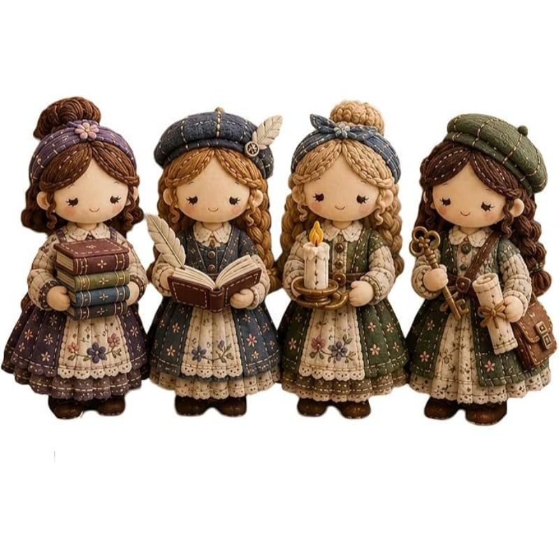 Tiny Worlds Collection Patchwork DIY Kit,Felt Doll Sewing Craft, Beginner Friendly,Includes All Materials,Multiple Themes,for Beginners Holiday & Birthday Gifts (Storybook Keepers)