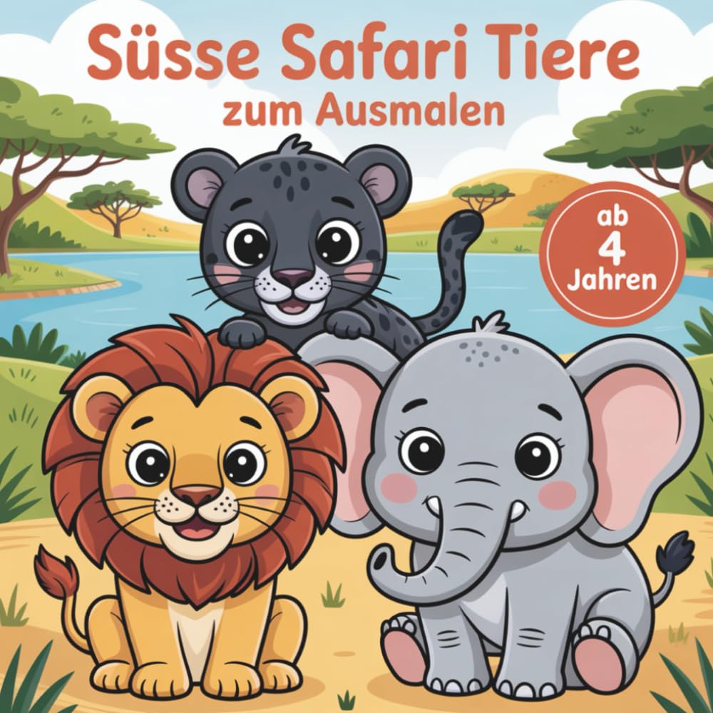 Mein erstes buntes Safari-Malbuch: Süsse Tiermotive – fördert Kreativität & Feinmotorik ab 4