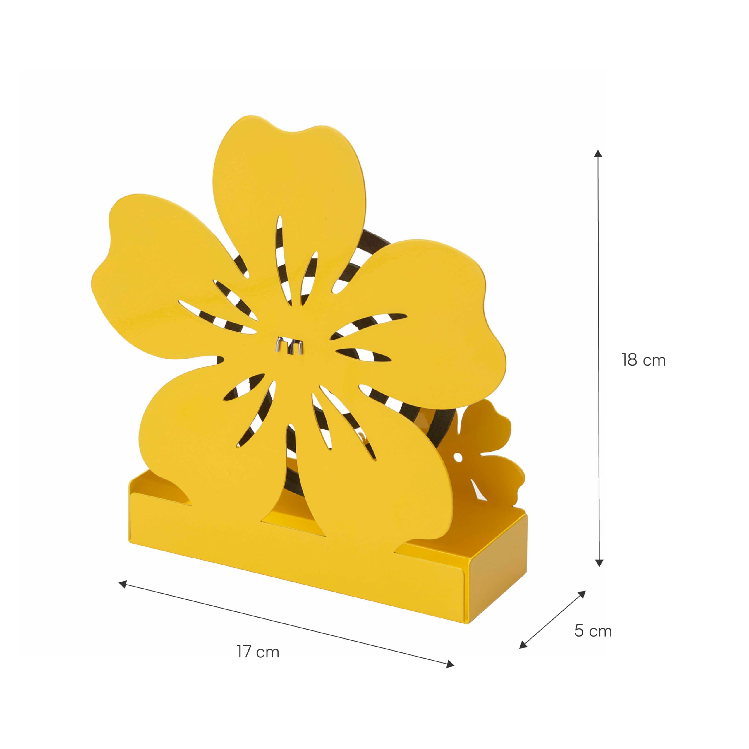 Baroni Home Set di 3 Porta Zampirone in Metallo Portazampirone da Interno o da Esterno da Interrare in Vasi o nel Giardino Fantasia, Fiore Giallo 17X5X18 cm