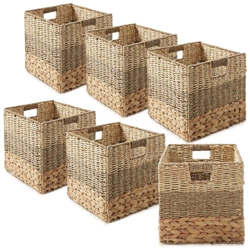 Casafield 10.5" x 10.5" Mixed Weave Storage Baskets, Natural -