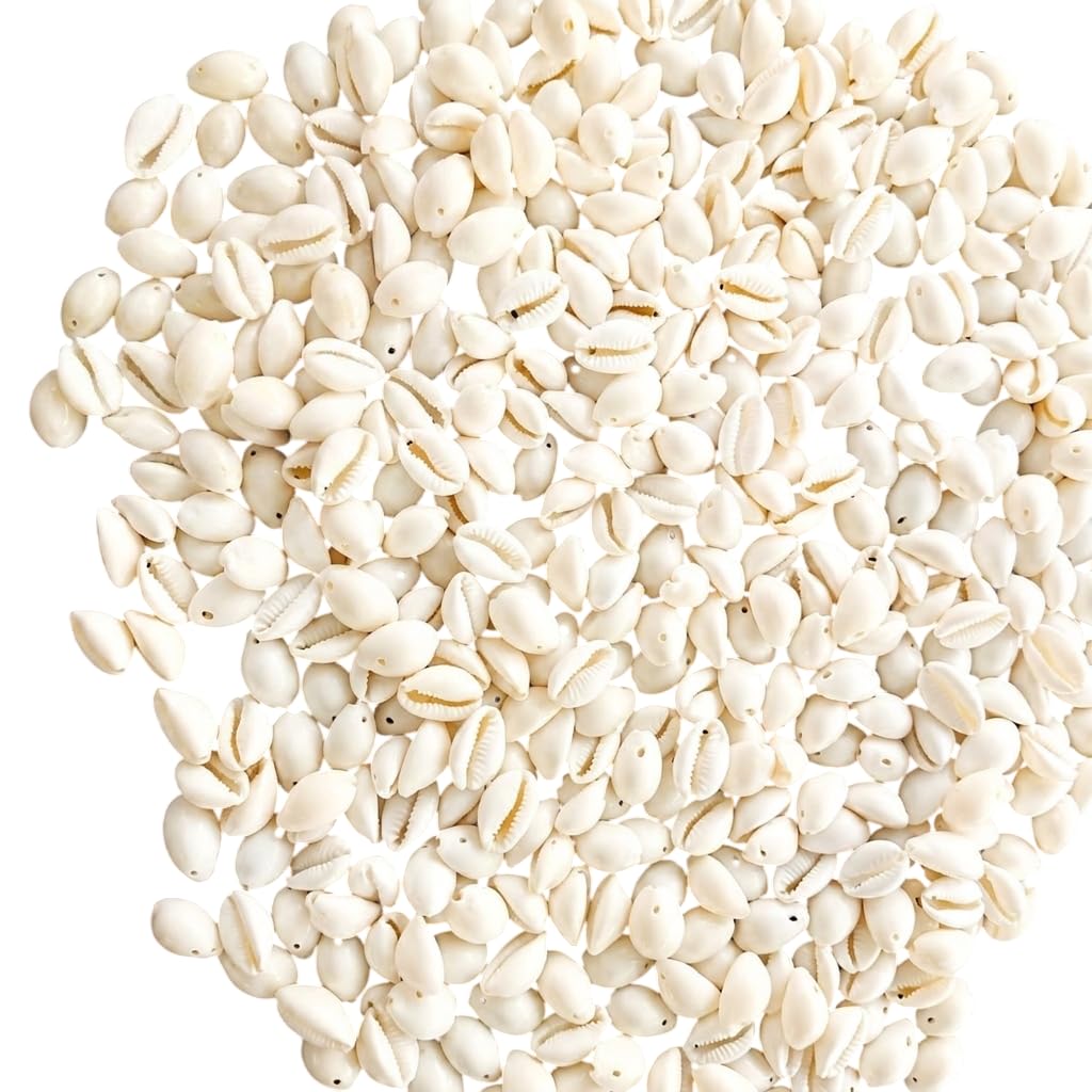 M.A JARI TRADERS White Natural Sea Shell Cowries, Pack of 50 Pieces, Small Shells with Holes for Jewelry Making, Crafting, Home Decor, Embroidery, and Fabric Design-image-13