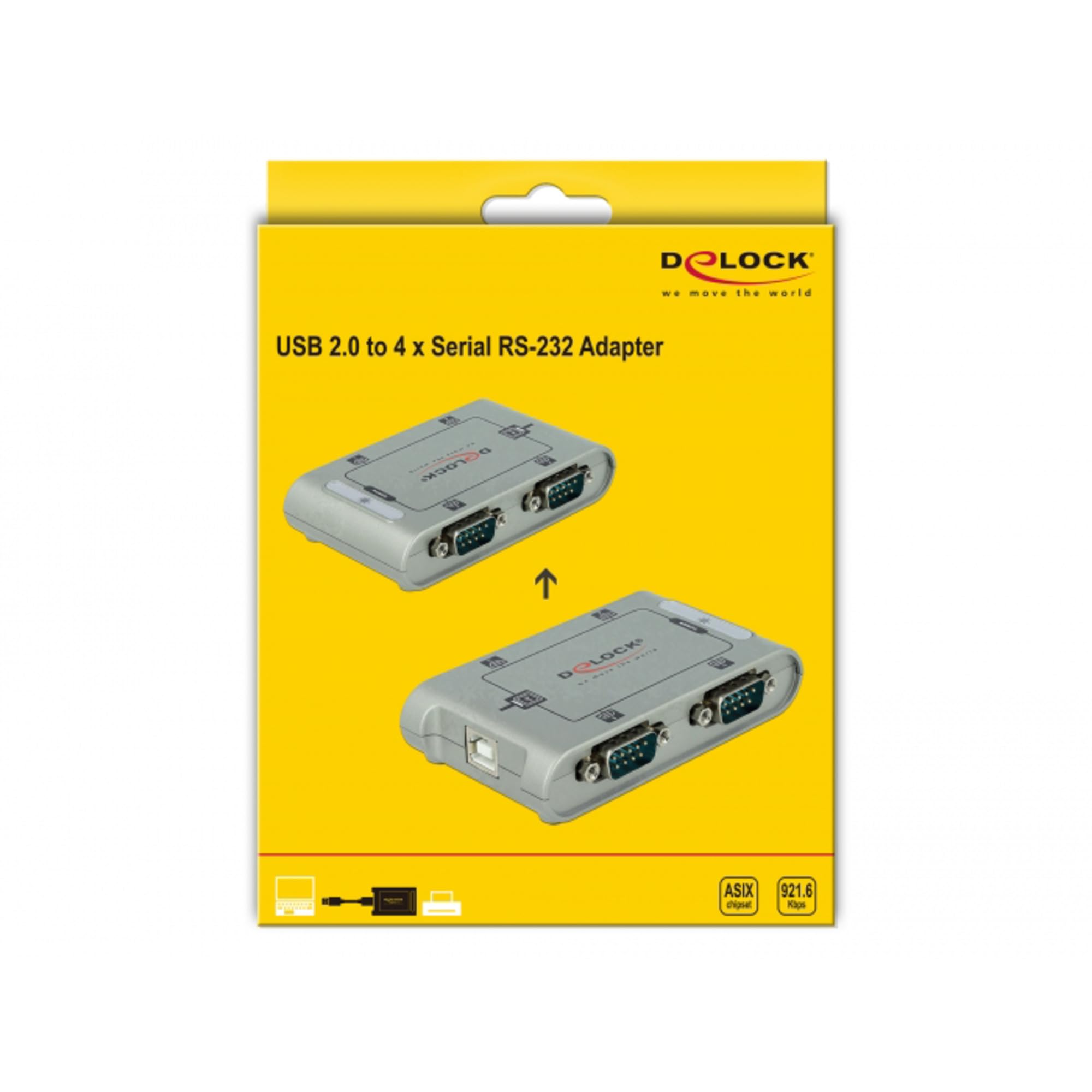 Delock USB 2.0 zu 4 x Seriell Adapter