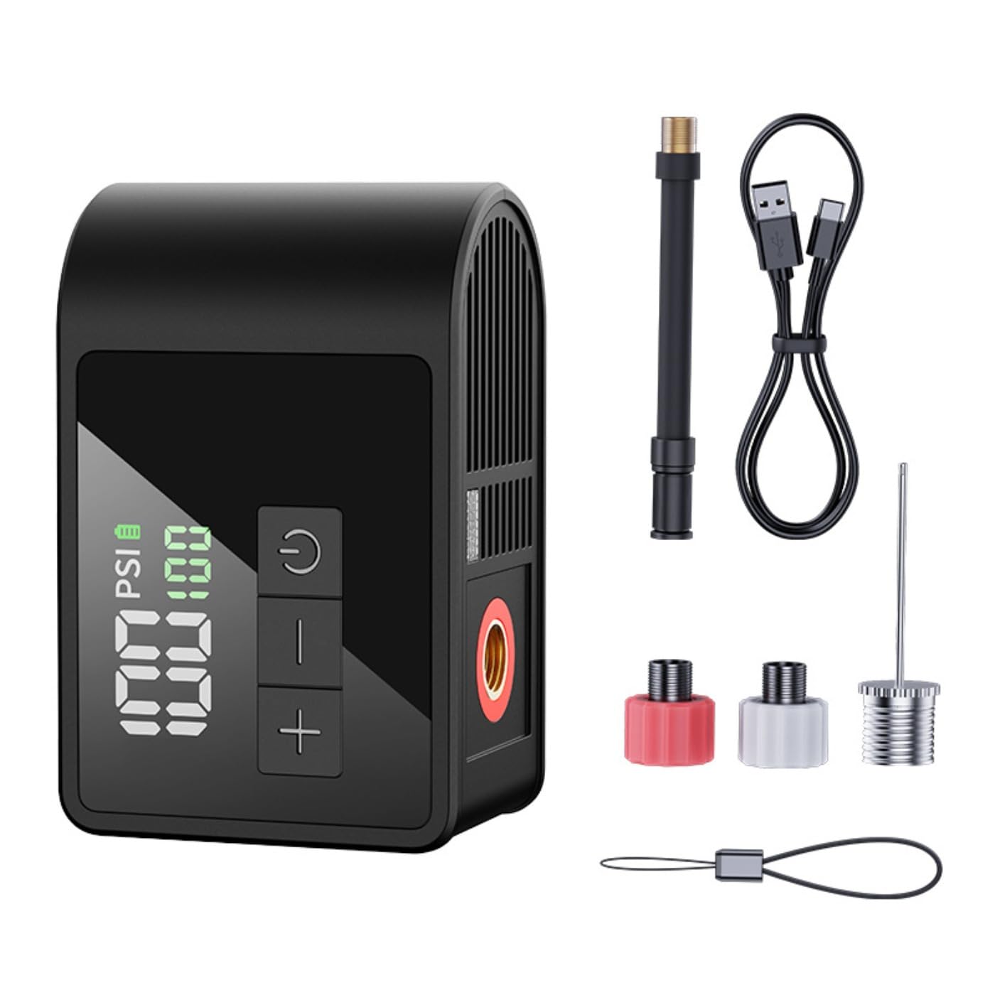 Mini cyfrowa pompa do opon rowerowych, przenośna sprężarka powietrza 108 g, wyświetlacz LCD z PSI/BAR, maks. 120 PSI
