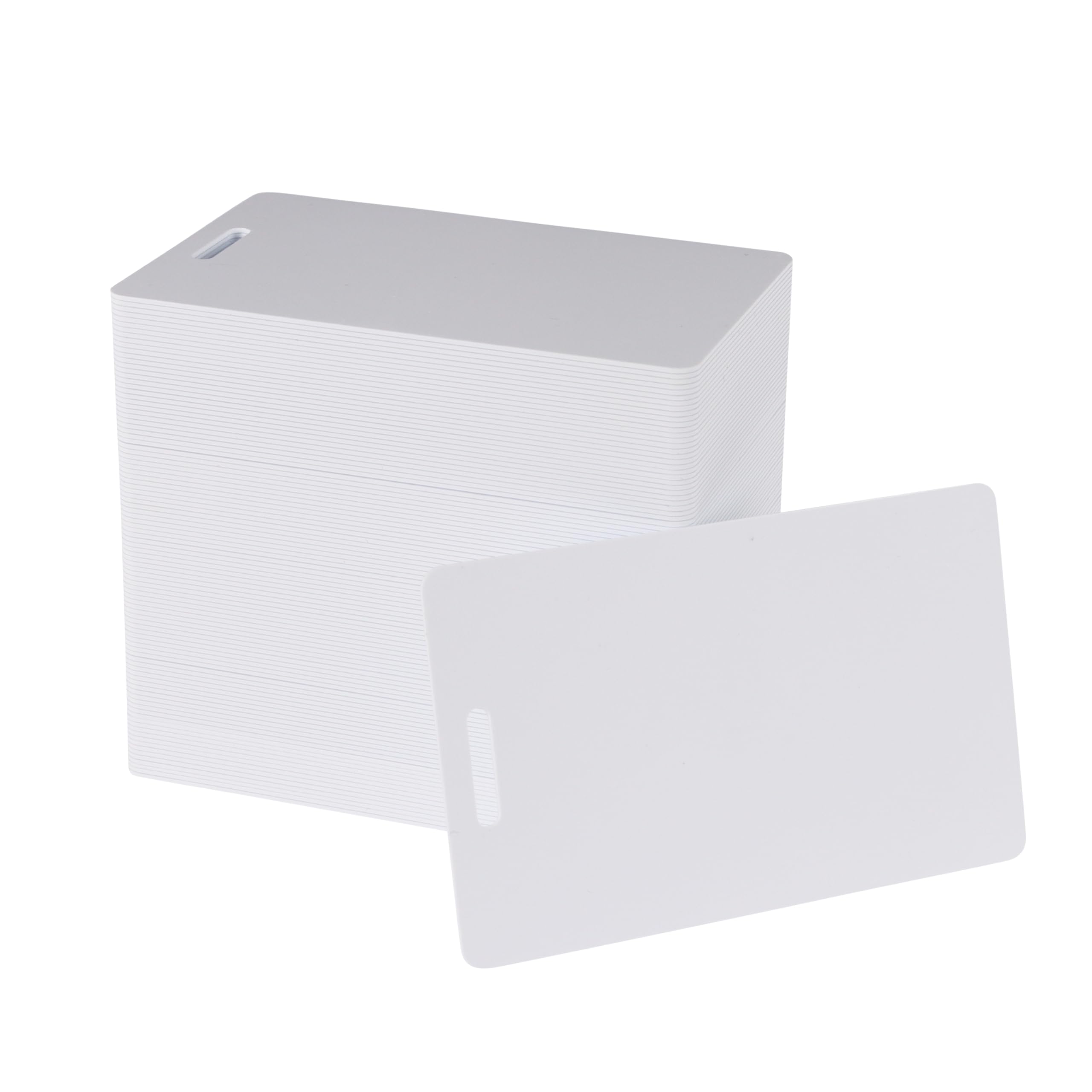 Pack of 100 White PVC Cards with Slot Punch on Short Side | Graphics Quality, Standard CR80 Size — image 1