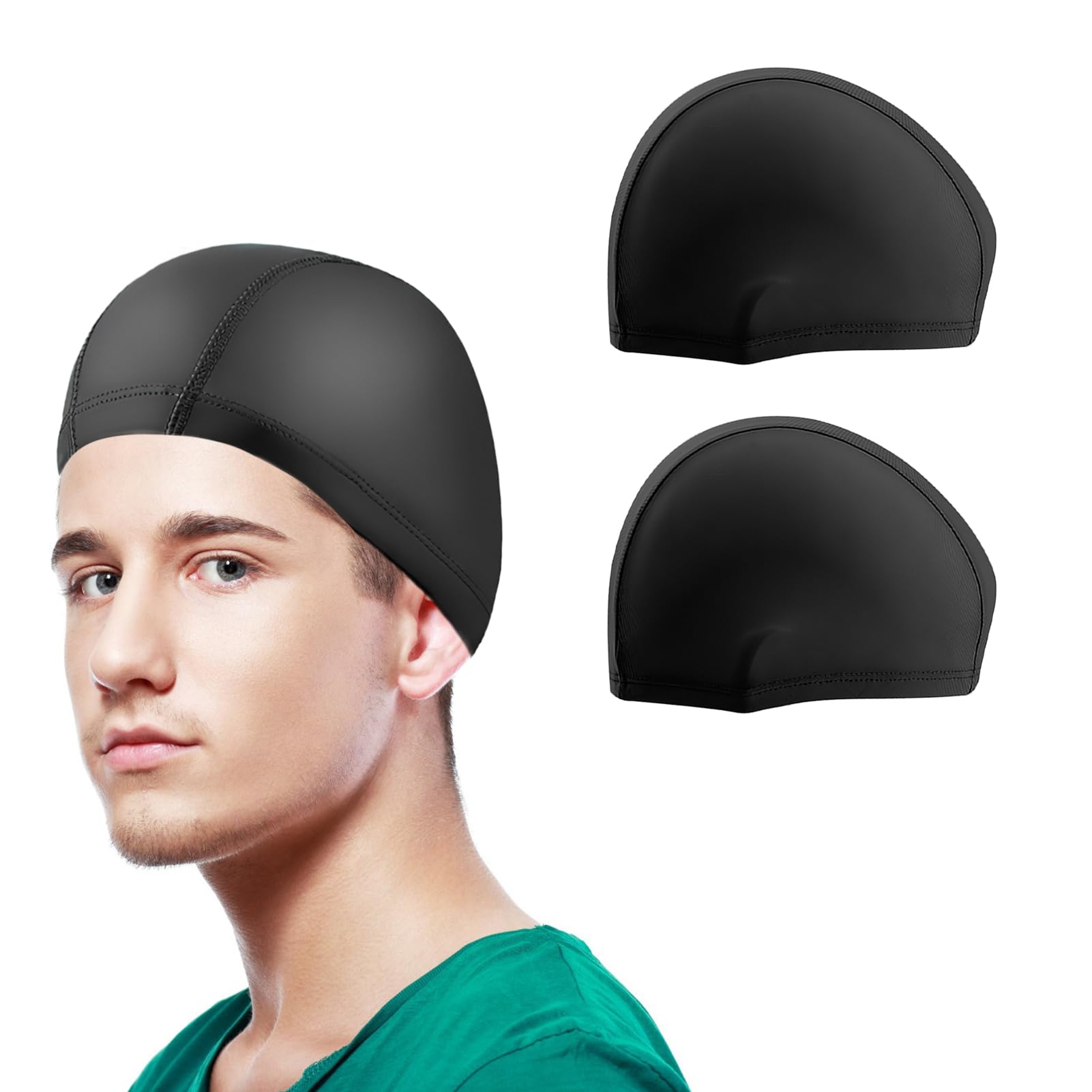 Joynine 2 Piezas Gorros de Natación de Tela Elástica - Gorro Piscina para Hombres, Mujeres y Niños - Gorro de Natación con Borde Reforzado - Suaves, Ligeros y Protectores