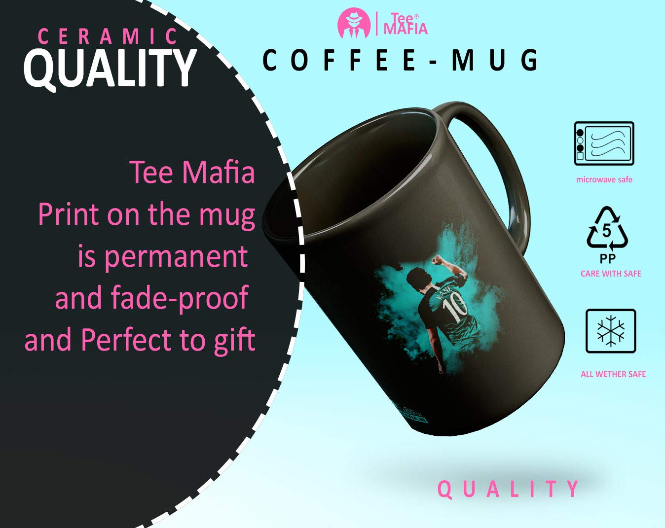 Tee Mafia Harry Kane Black Mug with Print | Football Coffee Mug | for Your Friends| Salah Best Wishes | 330 ml, Microwave & Dishwasher Safe| Tottenham Hotspur Coffee Mug -NM-134-HARRY-KANE-1 4