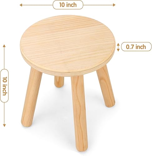 Miniatura 7 de Wingyz Taburetes de madera para niños, sillas sólidas de 10 pulgadas para niños, mesa sensorial perfecta a juego, taburete multiusos para niños para