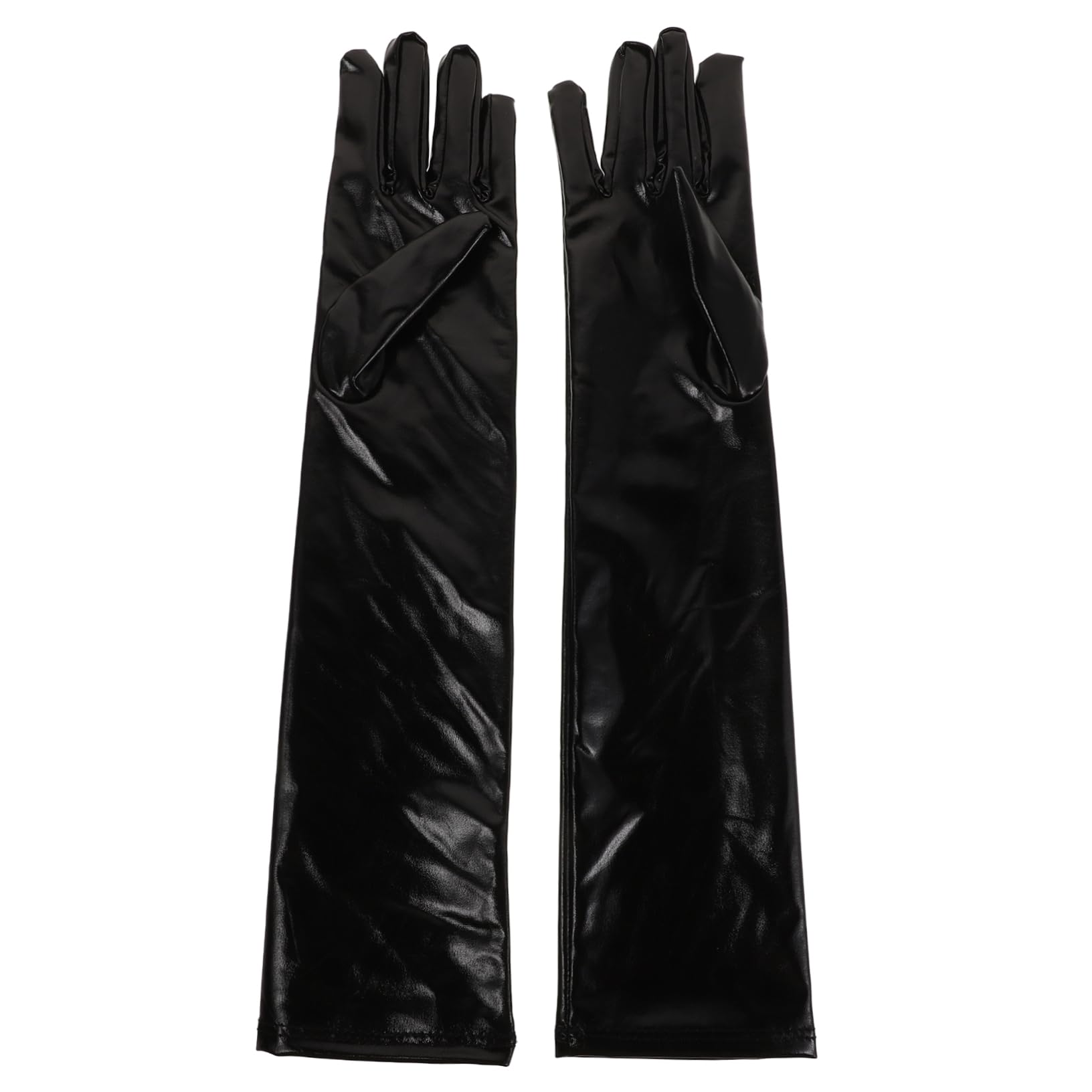 Didiseaon Men's and Women's Metallic Wet Look Gloves Long Party Gloves Shiny for Costume Wedding and Photo Shoots