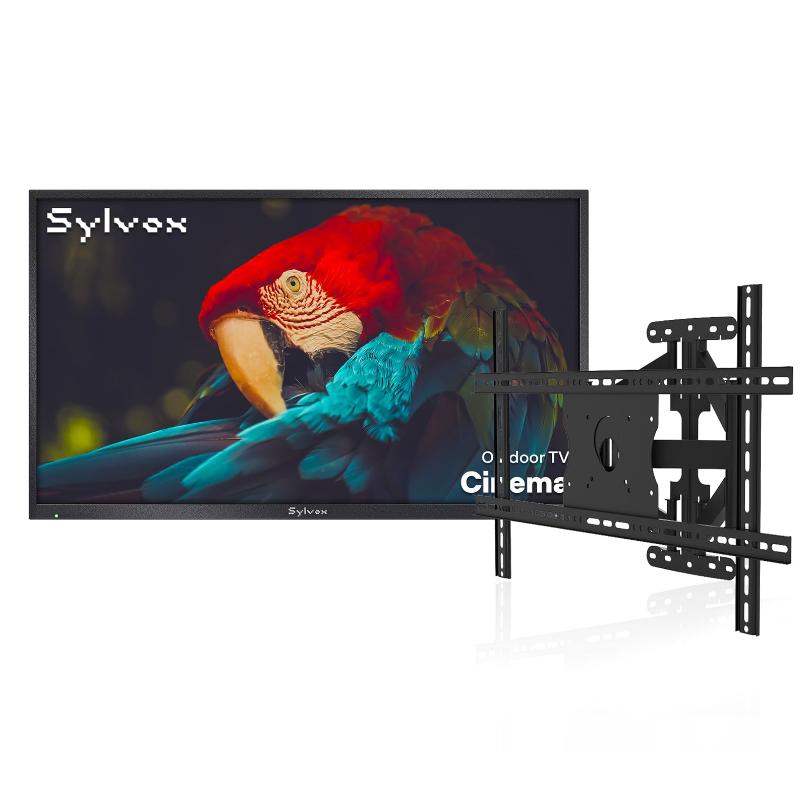 SYLVOX 55 inch Outdoor Mini-LED QLED TV with Wall Mount 4K UHD 2000 Nits Full Sun Anti-Glare Screen