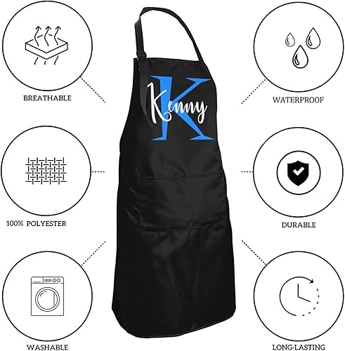 Miniatura 9 de Slavna Delantales personalizados para hombres y mujeres con bolsillos, delantal floral personalizado