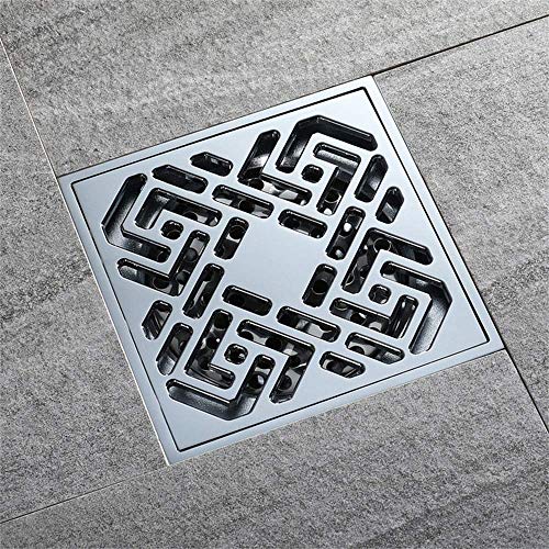 Drain de douche de salle de bain en laiton chromé pour sol carrelé - 5