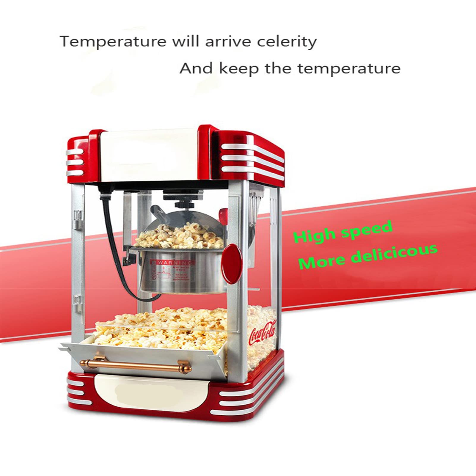 Maszyna Do Popcornu Na Gorące Powietrze O Mocy 330 W, Domowa Popcorn W Stylu Retro Z Automatycznym Wyłączaniem I Patelnią Zapobiegającą Przypalaniu Uniwersalna Patelnia Z Powłoką Nieprzywierającą Łat
