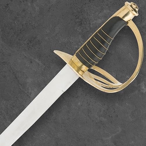 Miniatura 4 de Espada de guerra de caballería ligera modelo 1860 de EE. UU., réplica histórica y coleccionable, hoja de acero de alto carbono de 35 pulgadas, mango