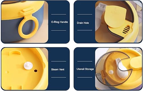 Miniatura 8 de Juego de cuencos de ramen con utensilios y platillo  Microondas, sirve y come fideos en el mismo tazón de sopa  Tapa a prueba de fugas  Fácil de