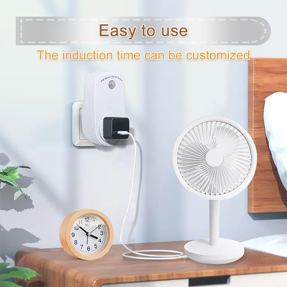 ZORZA 4Pcs Motion Sensor Switch Plug in Motion Sensor Light Socket 120V/60HZ Input 120 Degrees Sensing Range
