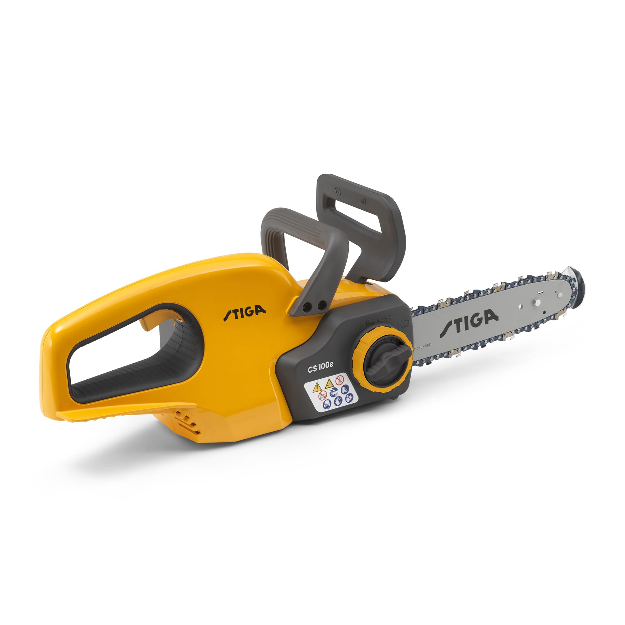 STIGA CS 100e Kit Motosega a Batteria, 20 V, Barra 25 cm, 4 Ah – Freno catena inerziale, Tensionamento rapido catena – Potatura e taglio legna domestico