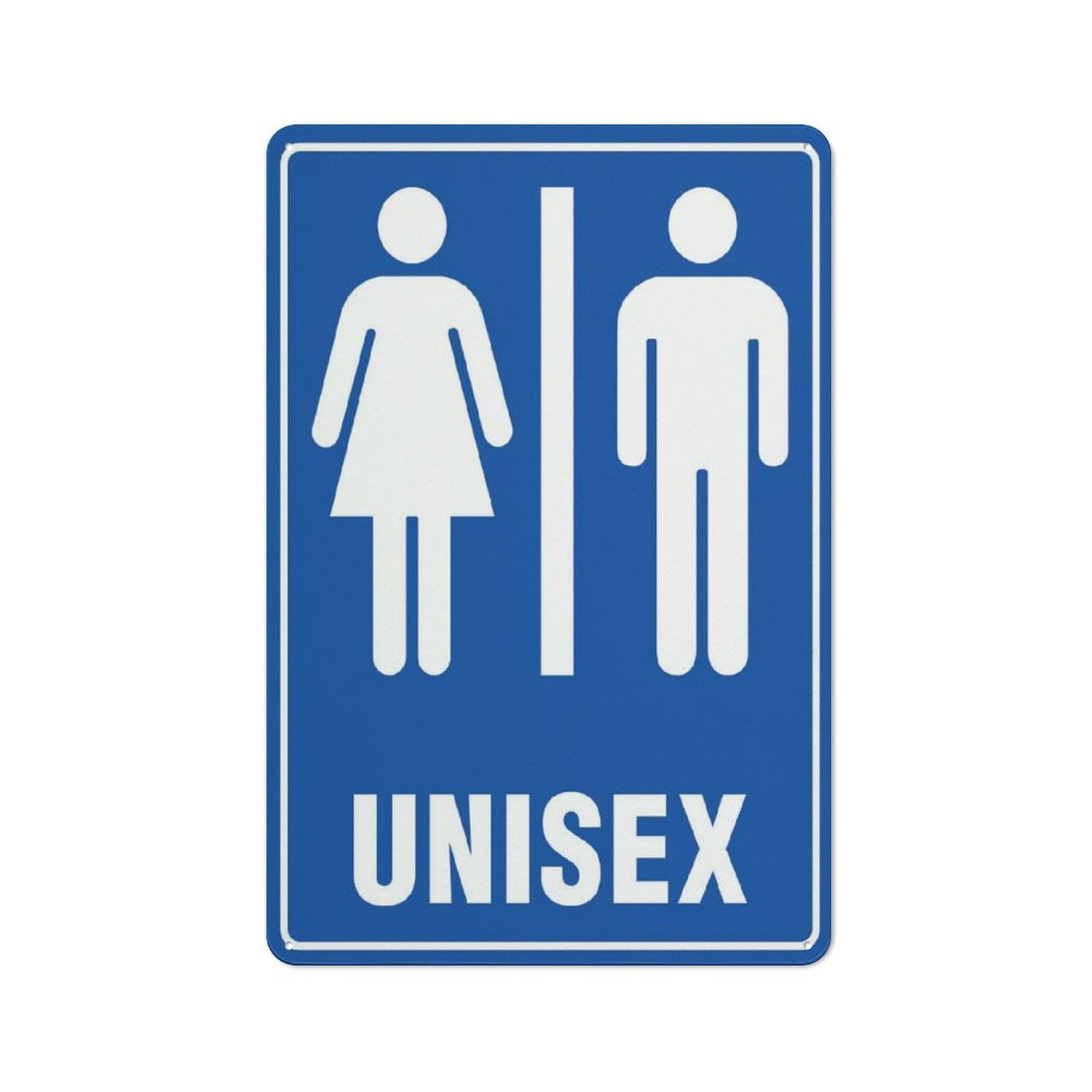 peiyeety Unisex Toilet (Symbol, Blue) Sign - 8"x12" Rust Free Aluminum, Outdoor/Indoor For Home/Business/Yard