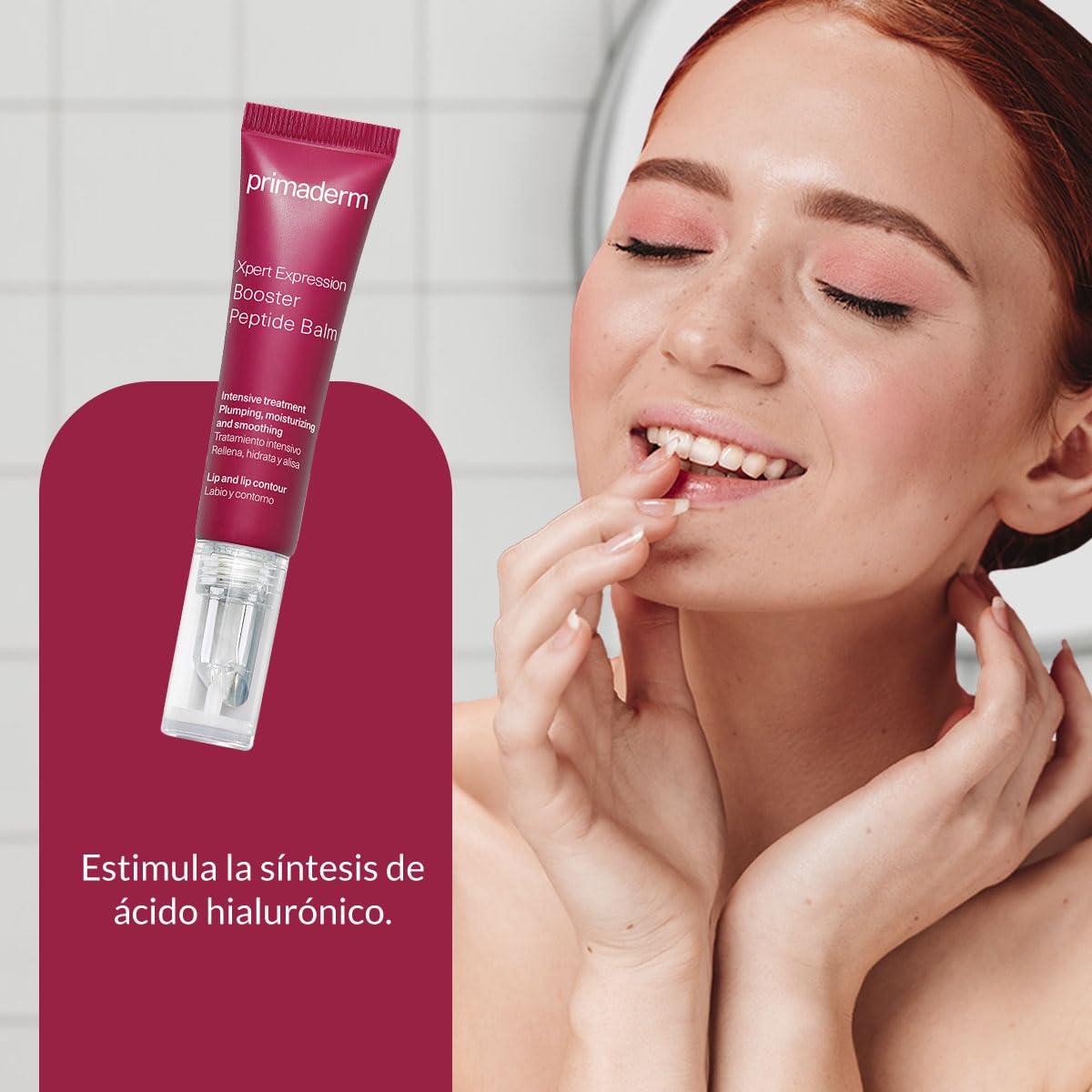 PRIMADERM – XPERT Expression Booster Peptide Balm 10 ml | Bálsamo voluminizador y rellenador de labios | Suaviza arrugas del contorno | Estimula ácido hialurónico | Hidratación intensa y firmeza