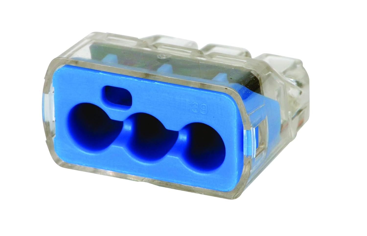 Push-in Connector, 3-Port, Blue, Pk150
