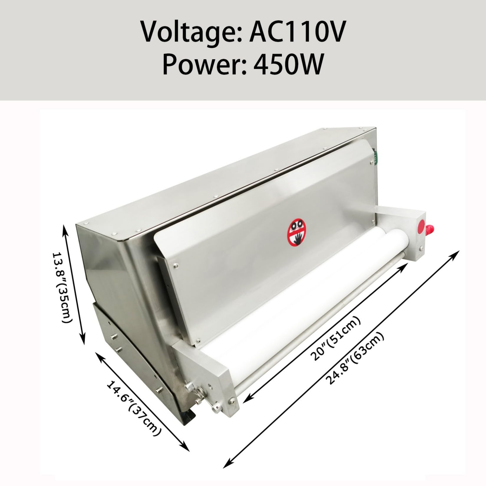 BEILOCKERY 110V 450W Single Roll Automatic Pizza Dough Press Machine, 4-19” Electric Pastry Press Making Machine?DR-6V Stainless Steel Commercial Dough Sheeter