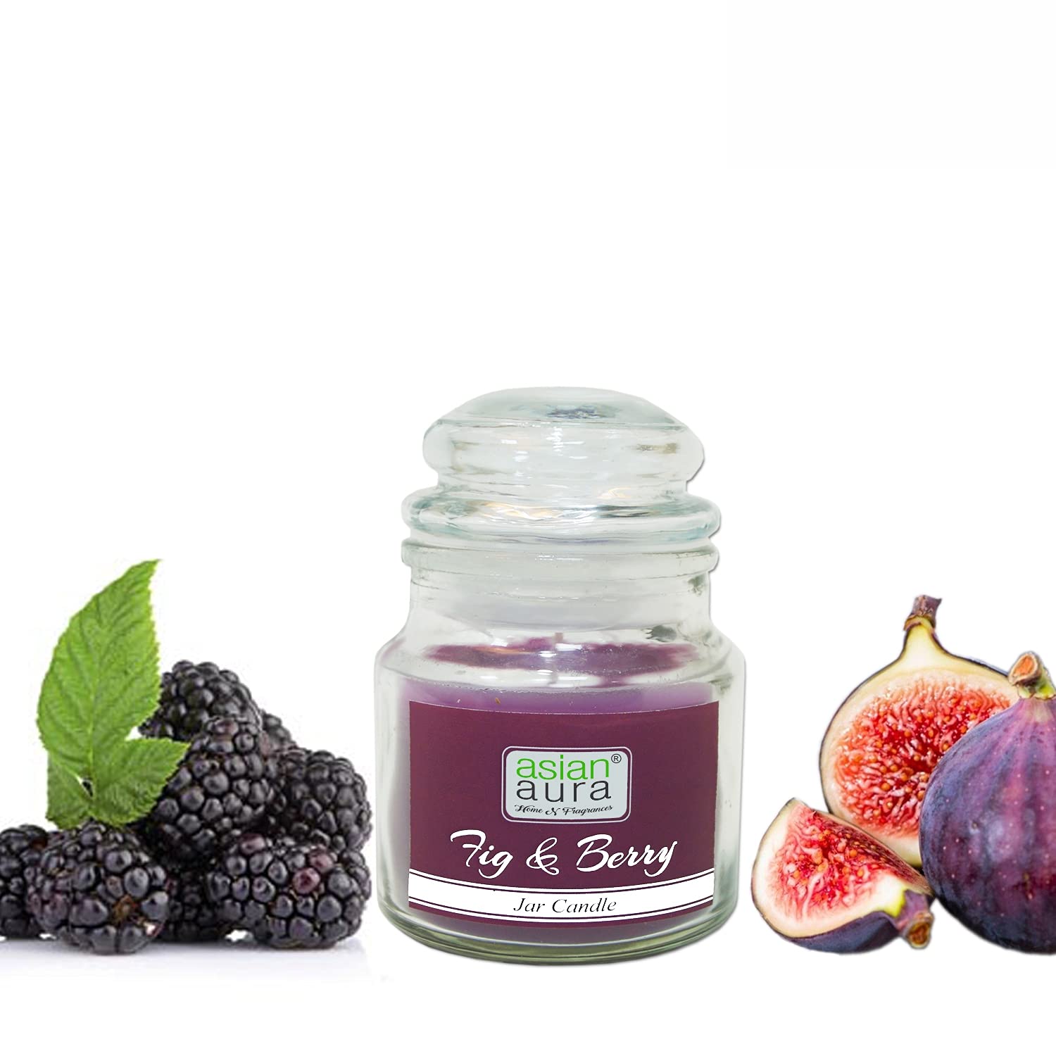 ASIAN AURAAsian Aura Fig & Berry, Highly Fragranced, Scented Jar Candle for Home Fragrance, Festive Decor -2.65 Oz Wax (Pack of 1).