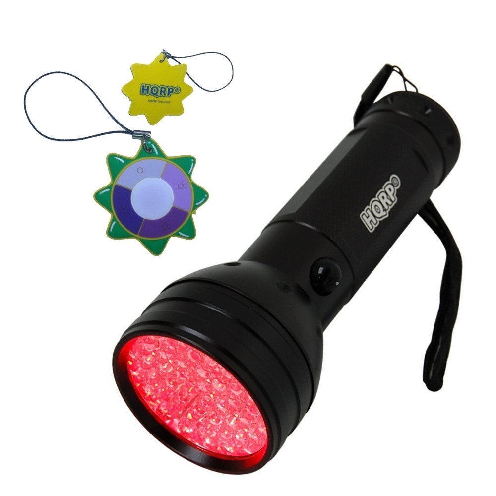 HQRP 51 LED Deep Red Flashlight For Night Wildlife Observation - 620-630nm Wavelength, Uses 3 AA Batteries
