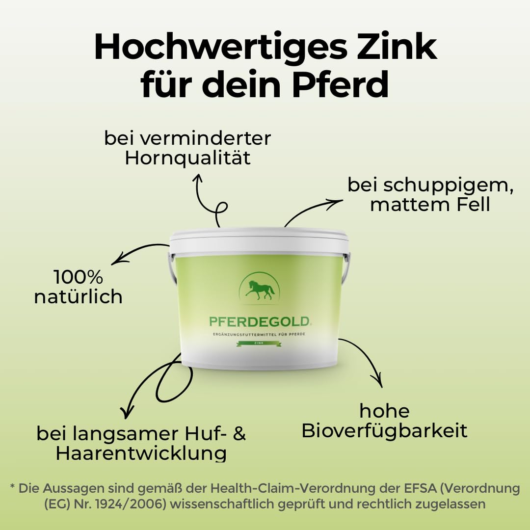 Zink 1,5kg - Pferde Pellets mit Zink-Komplex & Omega 3 - Unterstützt Fell, Haut & Hufe - 100% Natürlich & Dopingfrei - hohe Bioverfügbarkeit